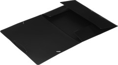 Папка на резинке Бюрократ DeLuxe DL510BLCK A4 пластик кор.30мм 0.7мм черный