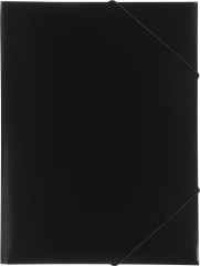 Папка на резинке Бюрократ DeLuxe DL510BLCK A4 пластик кор.30мм 0.7мм черный