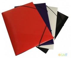 Папка на резинке Бюрократ DeLuxe DL510BLCK A4 пластик кор.30мм 0.7мм черный