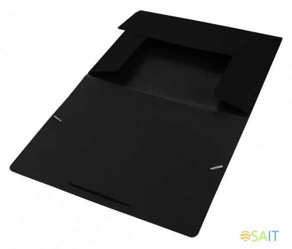 Папка на резинке Бюрократ DeLuxe DL510BLCK A4 пластик кор.30мм 0.7мм черный