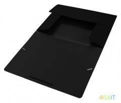 Папка на резинке Бюрократ DeLuxe DL510BLCK A4 пластик кор.30мм 0.7мм черный