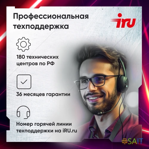 ПК IRU Game 510H6SEA MT i5 13400F (2.5) 16Gb SSD512Gb RTX3050 6Gb FreeDOS GbitEth 600W черный (RUS) (2074685)