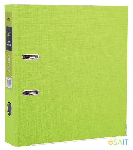 Папка-регистратор Deli EB20160 A4 75мм полипропилен/бумага зеленый разборная смен.карм. на кор.
