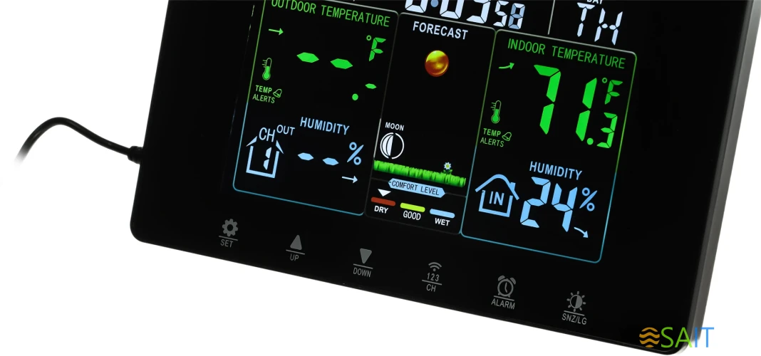 Погодная станция SunWind SW-WSH160-COLOR черный