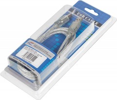 Кабель Ningbo USB A(m) USB B(m) 1.8м прозрачный (блистер)