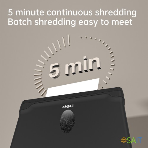 Шредер Deli ET015 черный с автоподачей (секр.P-4) фрагменты 5лист. 10лтр. пл.карты