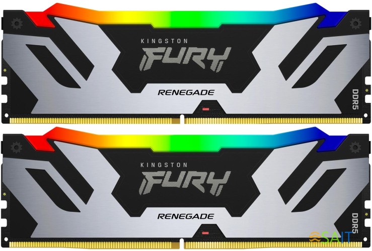 Память DDR5 2x16GB 6400MHz Kingston KF564C32RSAK2-32 Fury Renegade XMP RGB RTL Gaming PC5-51200 CL32 DIMM 288-pin 1.4В kit dual rank с радиатором Ret