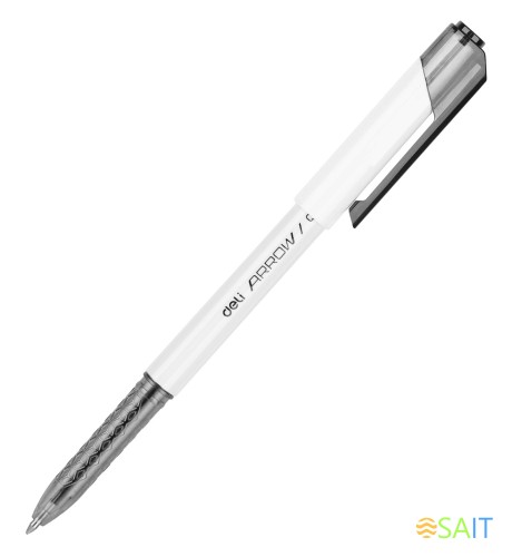 Ручка шариков. Deli Arrow EQ23-BK белый/черный d=0.7мм черн. черн. (1шт)