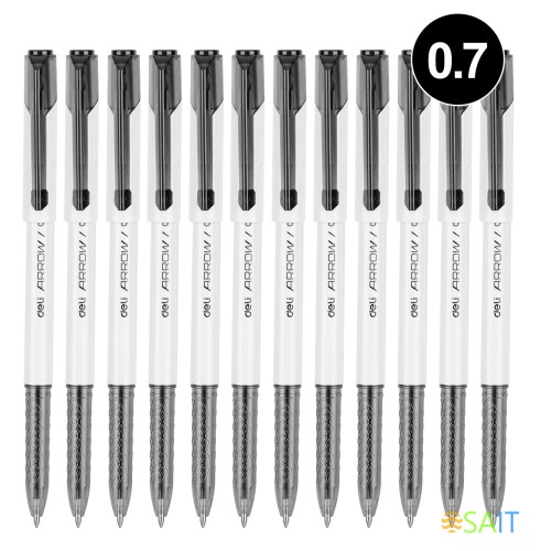 Ручка шариков. Deli Arrow EQ23-BK белый/черный d=0.7мм черн. черн. (1шт)