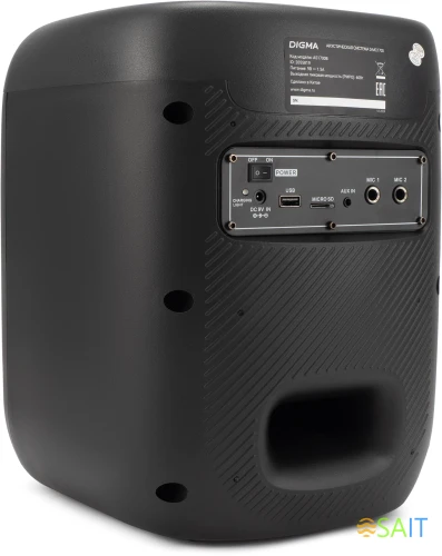 Минисистема Digma D-MC1700 черный 30Вт FM USB BT micro SD