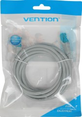 Патч-корд Vention VAP-A10-S300 1Гбит/с UTP 4 пары cat.5E CCA molded 3м серый RJ-45 (m)-RJ-45 (m)