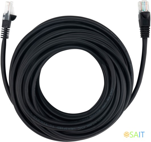 Патч-корд Buro UTP 4 пары cat.5E CCA molded 10м черный RJ-45 (m)-RJ-45 (m)