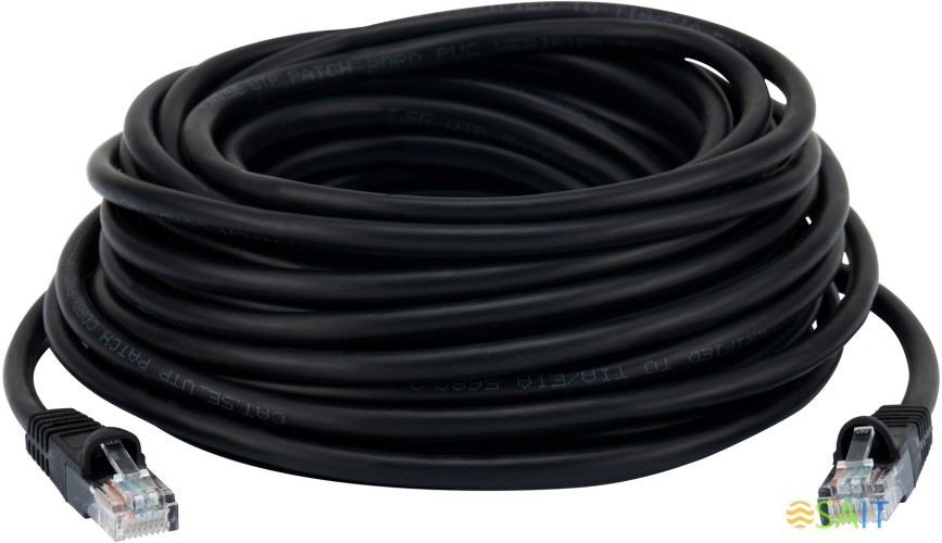 Патч-корд Buro UTP 4 пары cat.5E CCA molded 10м черный RJ-45 (m)-RJ-45 (m)