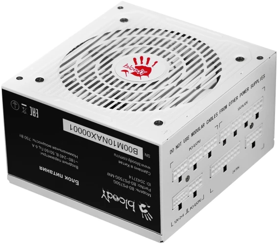 Блок питания Bloody ATX 750W BD-PS750G 80+ gold (20+4pin) APFC 120mm fan 6xSATA Cab Manag RTL