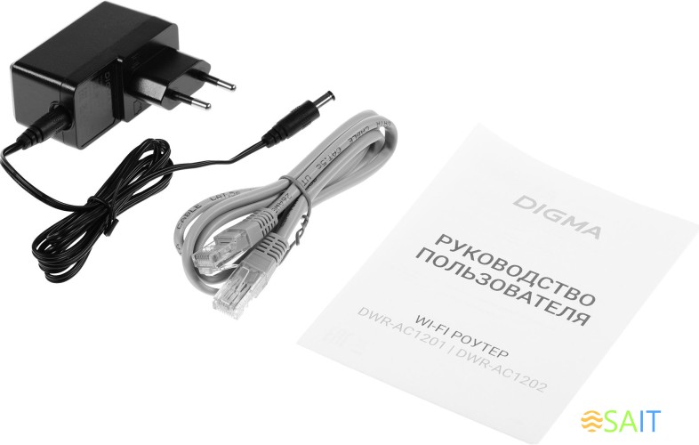 Роутер беспроводной Digma DWR-AC1201 AC1200 10/100BASE-TX черный