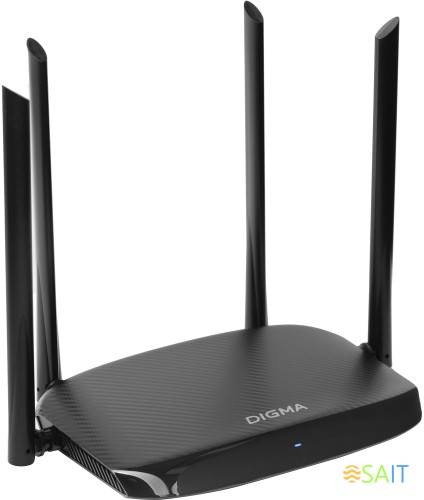 Роутер беспроводной Digma DWR-AC1201 AC1200 10/100BASE-TX черный