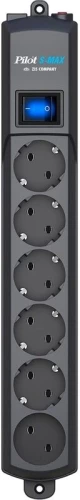 Сетевой фильтр Pilot S-MAX 10м (6 розеток) серый (коробка)