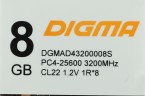 Память DDR4 8Gb 3200MHz Digma DGMAD43200008S RTL PC4-25600 CL22 DIMM 288-pin 1.2В single rank Ret