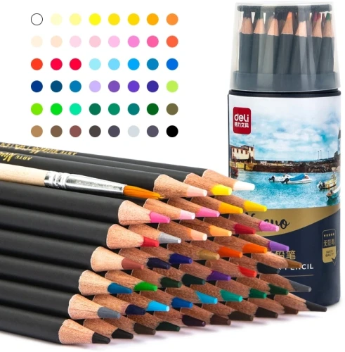 Карандаши цв. Deli 68102 Nuevo липа т.сер. корпус 48цв. мет.туб.