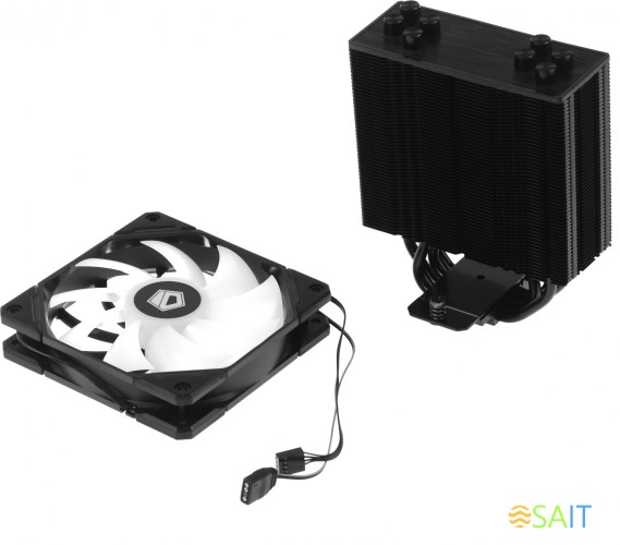 Устройство охлаждения(кулер) ID-Cooling SE-224-XTS ARGB Soc-AM5/AM4/1200/1700/1851 черный 4-pin 29dB Al+Cu 220W 650gr Ret (SE-224-XTS ARGB)