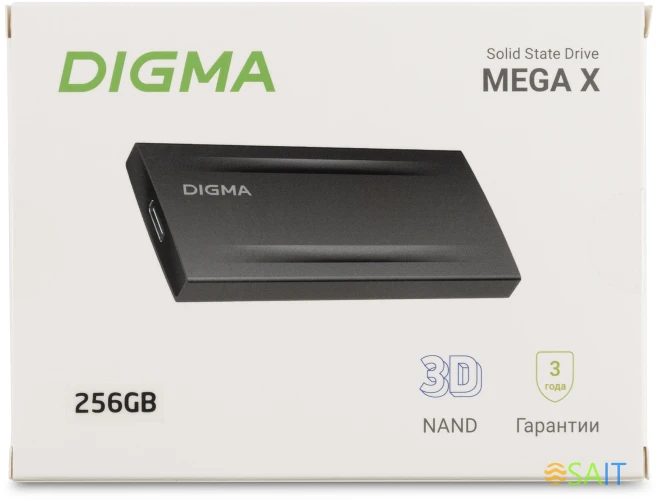 Накопитель SSD Digma USB3.2 Gen2x2 256GB DGSM8256G2MGG MEGA X 1.8" темно-серый