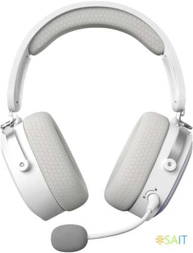 Наушники с микрофоном GMNG GG-HS405W белый мониторные BT/Radio/3.5mm оголовье (1899880)