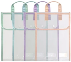 Папка-портфель Deli PP110 на кнопке 1 отдел. A4 с окантовкой полипропилен ассорти/ассорти