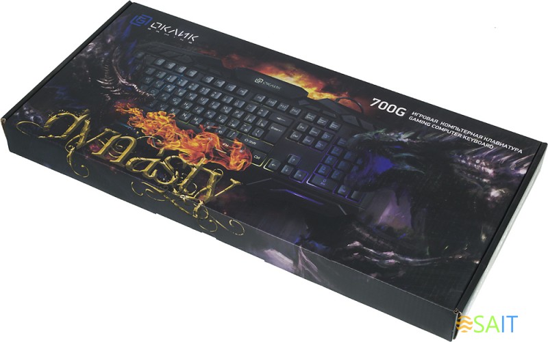 Клавиатура Оклик 700G Dynasty черный USB Multimedia for gamer LED