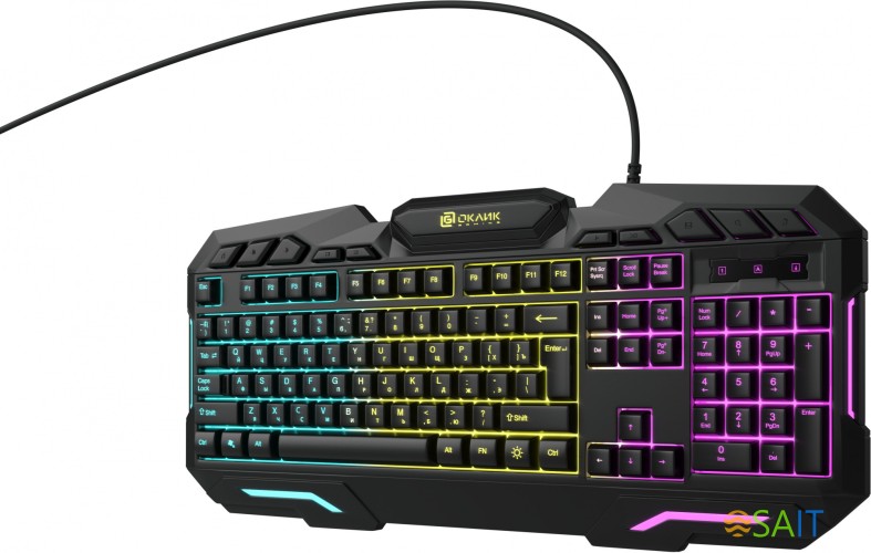 Клавиатура Оклик 700G Dynasty черный USB Multimedia for gamer LED