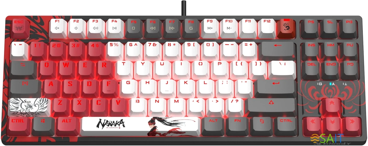 Клавиатура A4Tech Bloody S87 Naraka механическая черный/красный USB for gamer LED (S87 NARAKA)