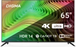 Телевизор LED Digma 65" DM-LED65UBB40 Салют ТВ Frameless Metal черный/черный 4K Ultra HD 60Hz DVB-T DVB-T2 DVB-C DVB-S DVB-S2 USB WiFi Smart TV