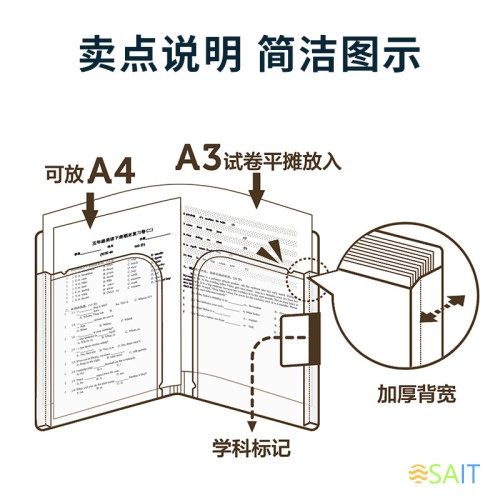 Папка-портфель Deli 72615 2 отдел. A4 полипропилен прозрачный
