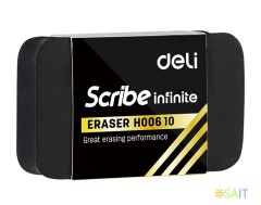 Ластик Deli EH00610 Scribe Infinite 30х11х46мм черный индивидуальная картонная упаковка