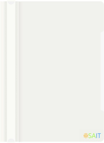 Папка-скоросшиватель Бюрократ -PS20WH A4 прозрач.верх.лист пластик белый 0.12/0.16