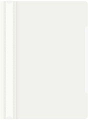 Папка-скоросшиватель Бюрократ -PS20WH A4 прозрач.верх.лист пластик белый 0.12/0.16