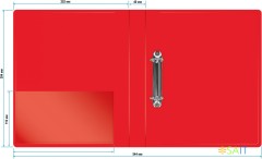 Папка на 2-х D-кольцах Бюрократ -0840/2DRED A4 пластик 0.8мм кор.40мм внутр. с вставкой красный