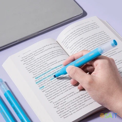 Текстовыделитель Deli EU12S-BL скошенный пиш. наконечник 1-5мм голубой коробка картонная