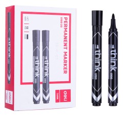 Маркер перманентный Deli EU10020 Think круглый пиш. наконечник 1.5мм черный