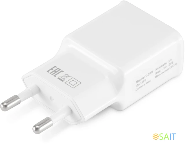 Сетевое зар./устр. Buro TJ-248W 15W 2.4A (QC) USB-A универсальное белый