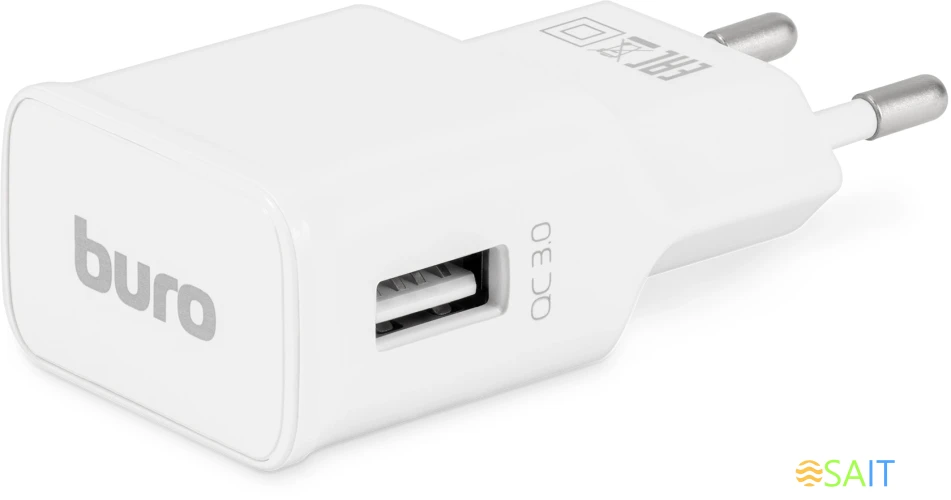Сетевое зар./устр. Buro TJ-248W 15W 2.4A (QC) USB-A универсальное белый