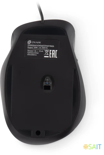 Мышь Оклик 504M черный/серый оптическая (3600dpi) silent USB (6but)