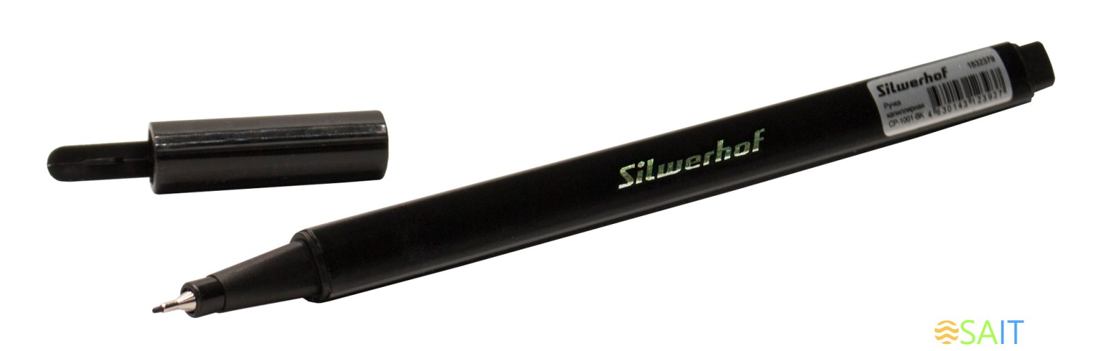 Ручка капилляр. Silwerhof черн. черн. игловидный пиш. наконечник линия 0.4мм треугол.