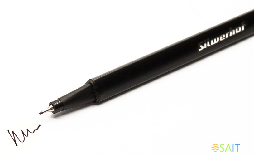 Ручка капилляр. Silwerhof черн. черн. игловидный пиш. наконечник линия 0.4мм треугол.