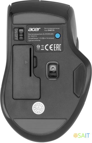 Мышь Acer OMR170 черный оптическая 1600dpi беспров. BT/Radio USB 5but (ZL.MCEEE.00N)