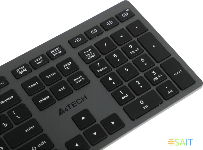 Клавиатура A4Tech Fstyler FBX50C черный USB беспроводная BT/Radio slim Multimedia (FBX50C GREY)