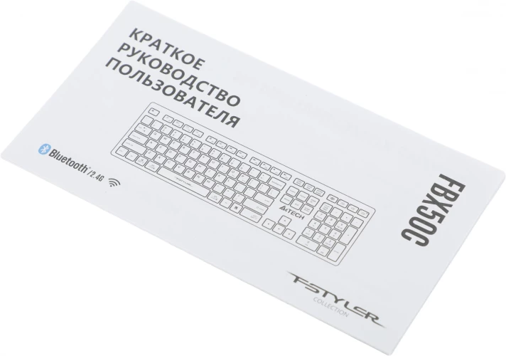 Клавиатура A4Tech Fstyler FBX50C черный USB беспроводная BT/Radio slim Multimedia (FBX50C GREY)