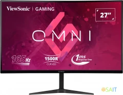 Монитор ViewSonic 27" VX2718-2KPC-MHD черный VA LED 16:9 HDMI M/M матовая 250cd 178гр/178гр 2560x1440 165Hz FreeSync Premium DP 2K 3.9кг