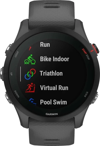 Смарт-часы Garmin Forerunner 255 33мм 1.3" корп.черный рем.темно-серый (010-02641-10)