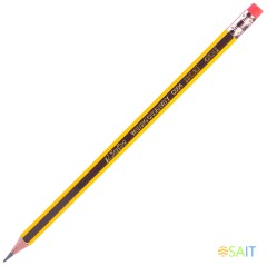 Карандаш ч/г Deli EC004-HB Scribe HB шестигран. тополь карт.кор. (12шт) ластик