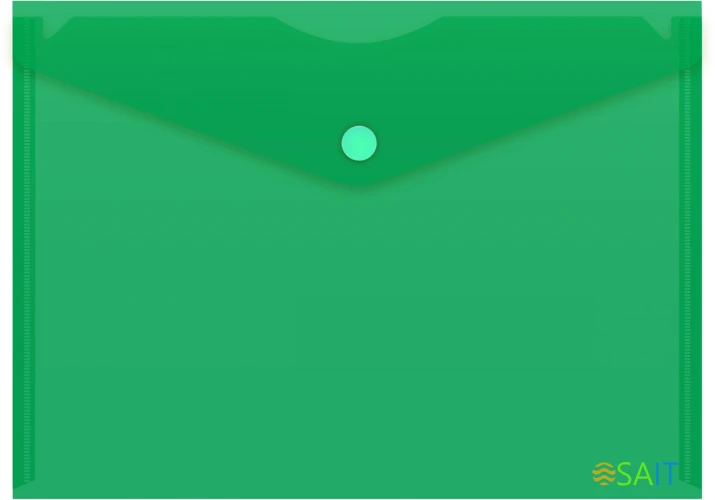 Конверт на кнопке Бюрократ -PK804A5GRN A5 пластик 0.18мм зеленый